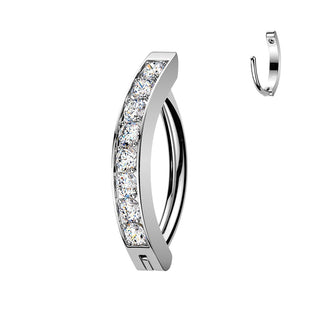 Titanium Hinged Hoop Belly Button Ring