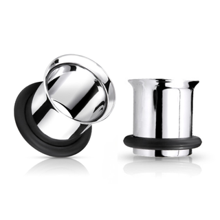Silver Steel Single Flare Tunnel (2mm-51mm)