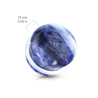 Sodalite Convex Single Flare Plug With O Ring