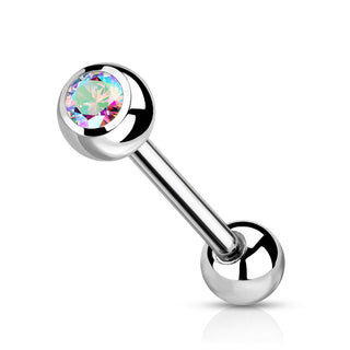 Aurora CZ Titanium Tongue Barbell (14g)