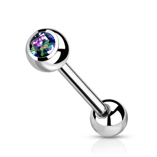 Vitrail CZ Titanium Tongue Barbell (14g)