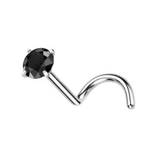 Titanium Claw Set Black CZ Nose Screw (20g-18g)