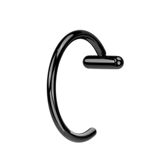 Black Titanium Nose Hoop with Stopper (20g-18g)