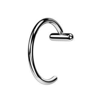 Silver Titanium Nose Hoop with Stopper (20g-18g)