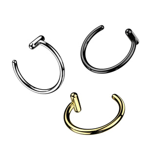 Gold Titanium Nose Hoop with Stopper (20g-18g)