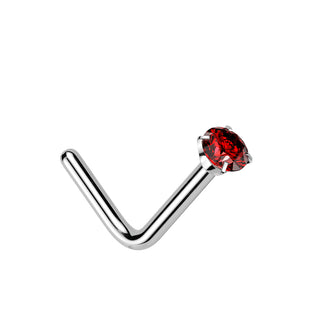 Titanium Red CZ Claw Set Nose Stud (20g)