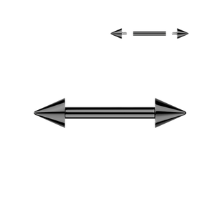 Titanium Internally Threaded Barbell With Spike Ends (14g)