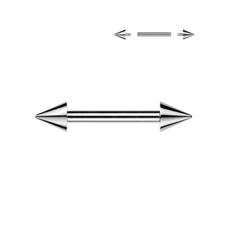 Titanium Internally Threaded Barbell With Spike Ends (14g)