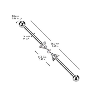 CZ Bow Titanium Industrial Barbell (14g)