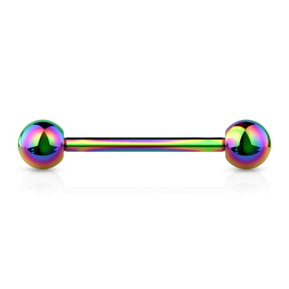 Rainbow Titanium Straight Barbell - Internal Thread (14g)