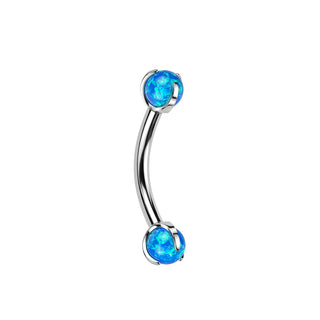 Blue Opal Titanium Curved Barbell (16g)