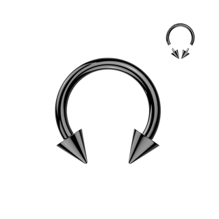 Titanium Internally Threaded Horseshoe With Spike Ends (16g)