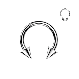 Titanium Internally Threaded Horseshoe With Spike Ends (16g)