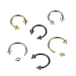 Titanium Internally Threaded Horseshoe With Spike Ends (16g)