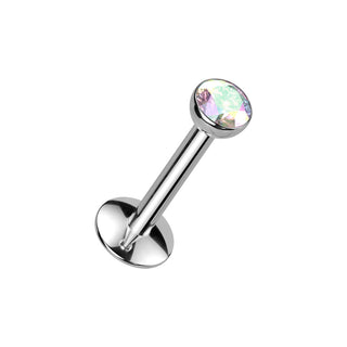 Aurora Titanium CZ Flatback Stud - Long Thread (16g)