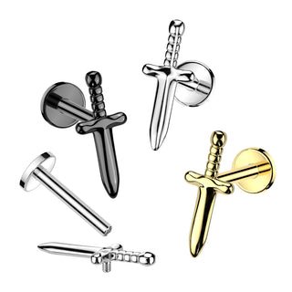 Titanium Dagger Flat Back Stud (16g)