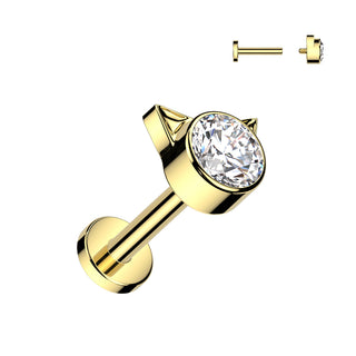 Titanium Internally Threaded Kitty Flatback Stud