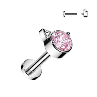 Titanium Internally Threaded Kitty Flatback Stud