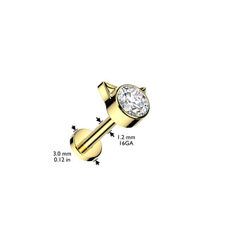 Titanium Internally Threaded Kitty Flatback Stud