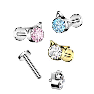 Titanium Internally Threaded Kitty Flatback Stud