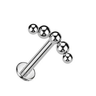 Titanium Curved Beaded Flatback Stud (18g-16g)