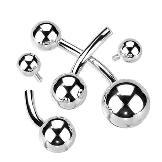 Titanium Navel Barbell - Internally Threaded (14g)