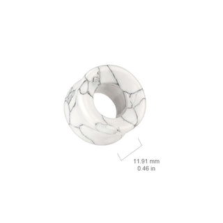 White Turquoise Double Flare Stone Tunnel