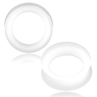 Large Gauge Frosted Clear Silicone Ear Skin (24mm-40mm)