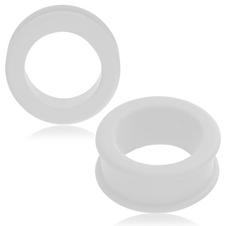 Large Gauge White Silicone Tunnel (24mm-40mm)