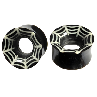 Horn & Bone Spiderwed Tunnels (8mm-25mm)
