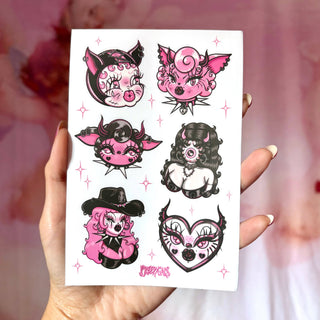 Goth Tattoo Flash Vinyl Sticker Sheet