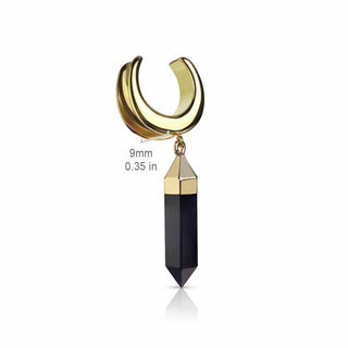 Gold Saddle Spreader with Black Onyx Point Dangle