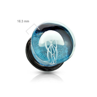 Floating Jellyfish Glass Double Flare Plug