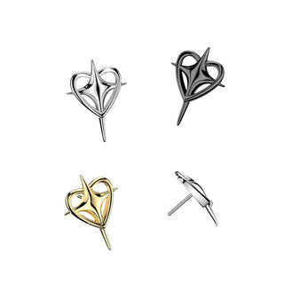 Titanium Heart Cross Push Fit Top