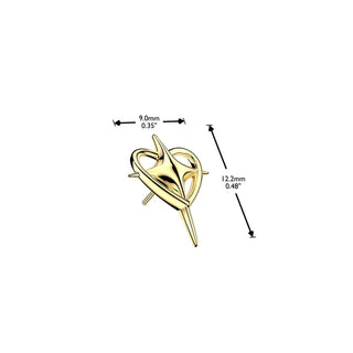 Titanium Heart Cross Push Fit Top