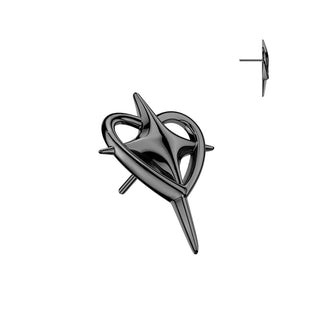 Titanium Heart Cross Push Fit Top