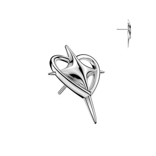 Titanium Heart Cross Push Fit Top
