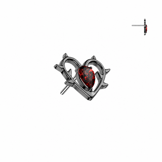 Titanium Thorned Heart Push Fit Top