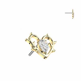 Titanium Thorned Heart Push Fit Top