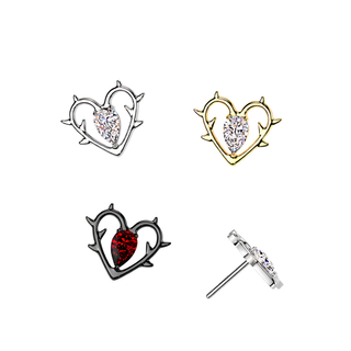 Titanium Thorned Heart Push Fit Top