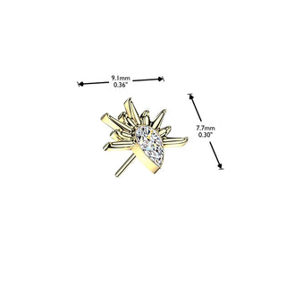 Titanium Teardrop Starburst Push Fit Top
