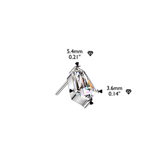 Titanium CZ Kite Push Fit Top