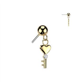 Titanium Heart Key Push Fit Top