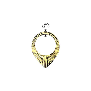 Titanium Teardrop Shaped Hinged Segment Hoop Ring