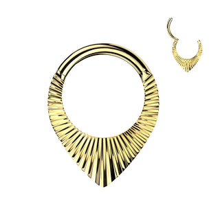 Titanium Teardrop Shaped Hinged Segment Hoop Ring