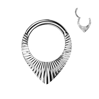 Titanium Teardrop Shaped Hinged Segment Hoop Ring