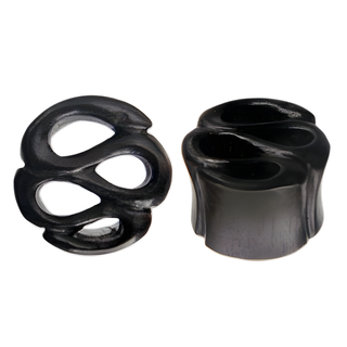 Areng Wood Hand-Carved Serpent Plugs (12mm-25mm)