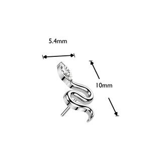 Titanium CZ Snake Push Fit Top