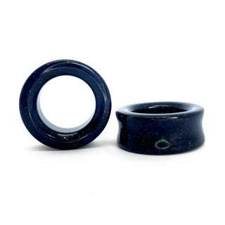 Blue Goldstone Glass Double Flare Tunnel