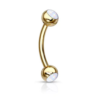 Gold Glow Gem Curved Barbell (16g)